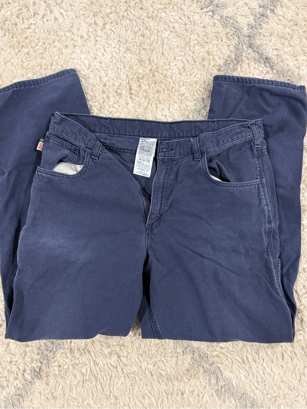 Carhartt FR Men’s 36x32 Flame Resistant Work Pants Navy Blue Relaxed Workwear